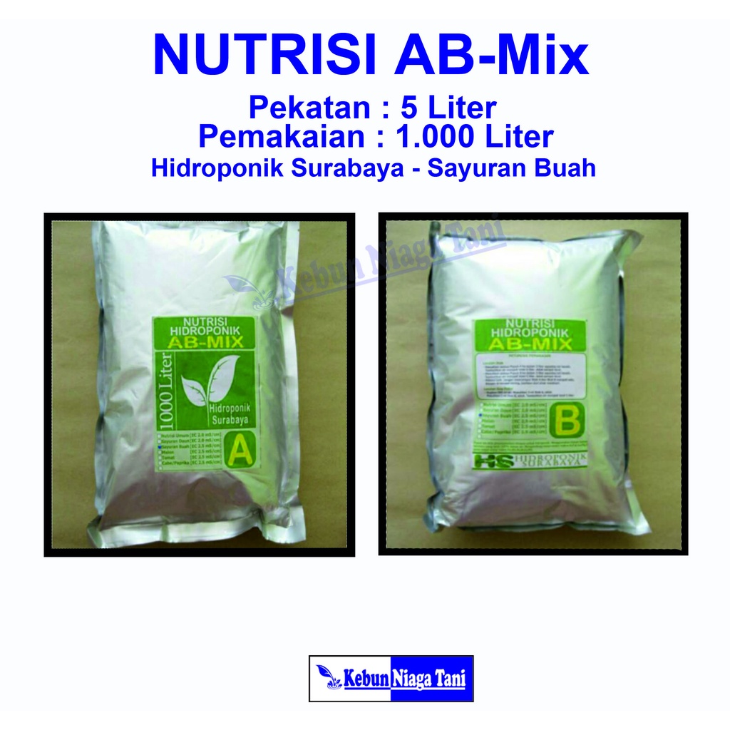 Zico Stored Hidroponik Surabaya Nutrisi Ab Mix 5 L - Abmix Daun Buah Selada Umum Melon Tomat Cabe