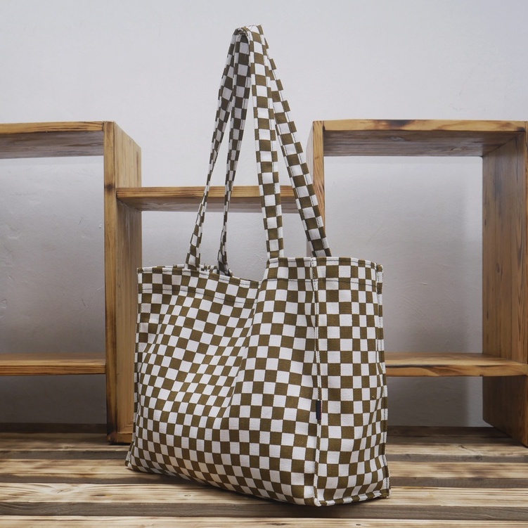 Totebag Tas Bahu Wanita Tas Kanvas Tas Ngampus Tas Tekolah Tebal Kanvas Premium