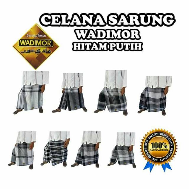 Celana Sarung Dewasa Wadimor Hitam Tumpal