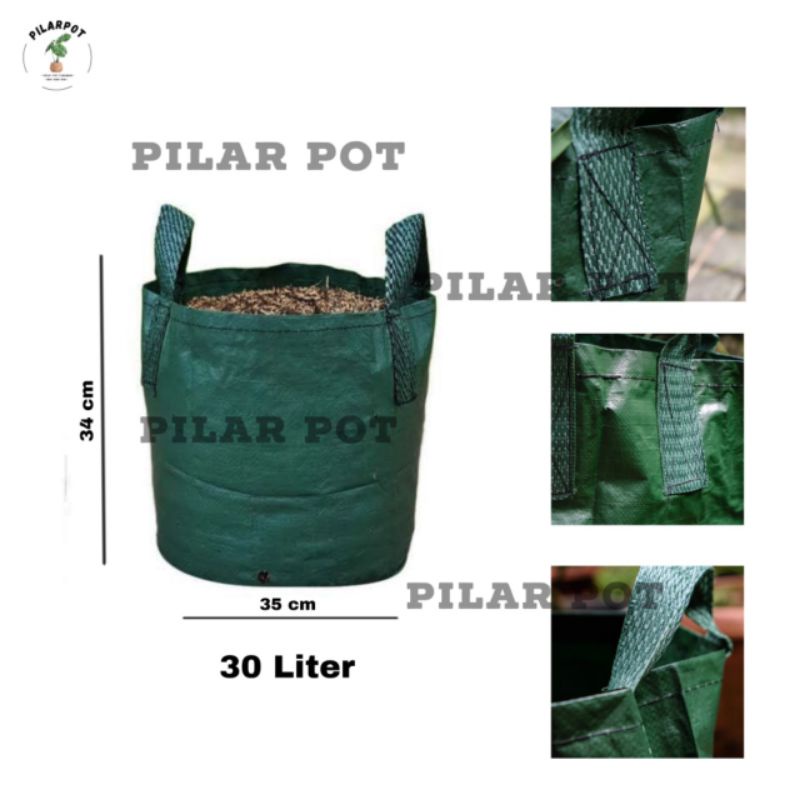 Planter Bag Easy Grow 30 Liter 2 Handle Untuk Pot Tanaman - PLANTER BAG 30 LITER EASY GROW