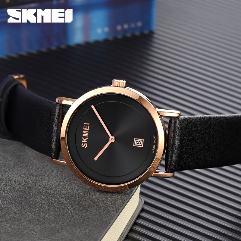 SKMEI 1907 Jam Tangan Wanita Pria Analog Tali Kulit Casual Watch WATCHKITE WKOS