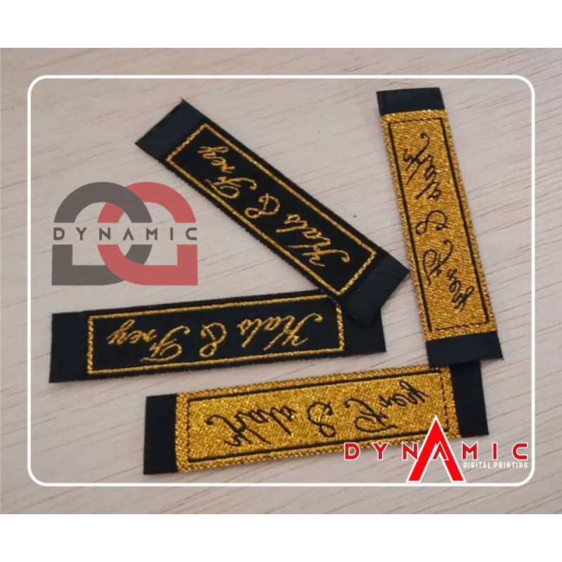 

Label woven | label baju | label hijab gold metalic