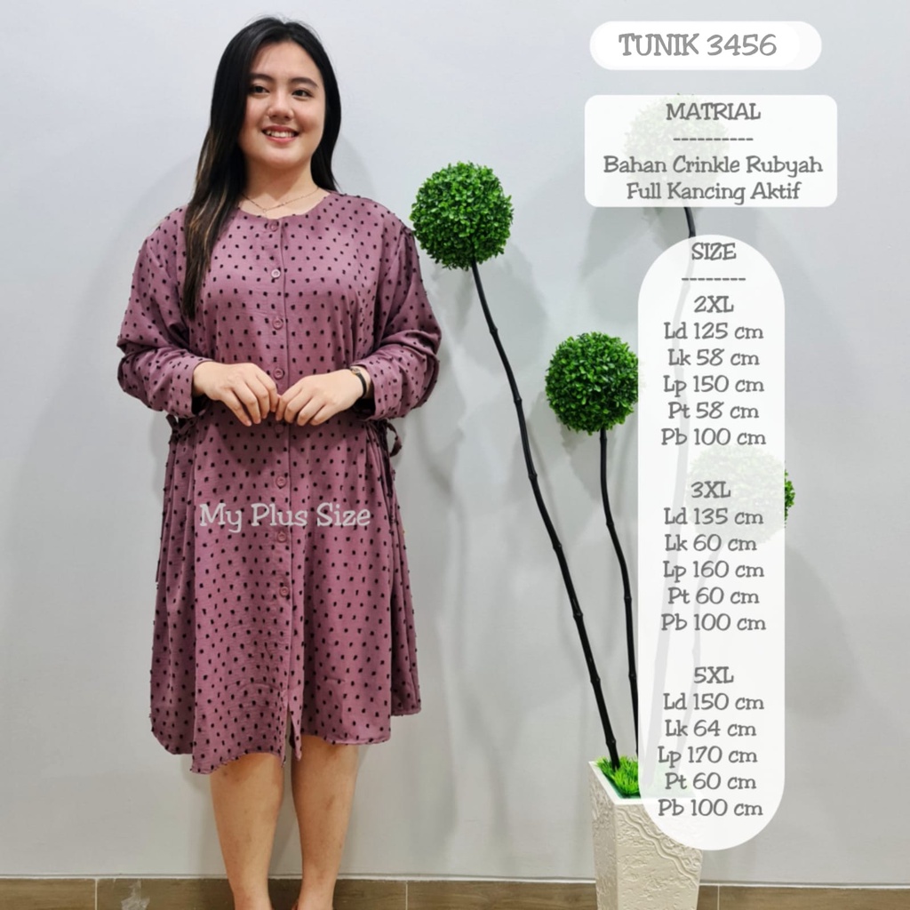 Tunik Crinkle Ruby Dot 3456 Ld 125, 135, &amp; 150 cm