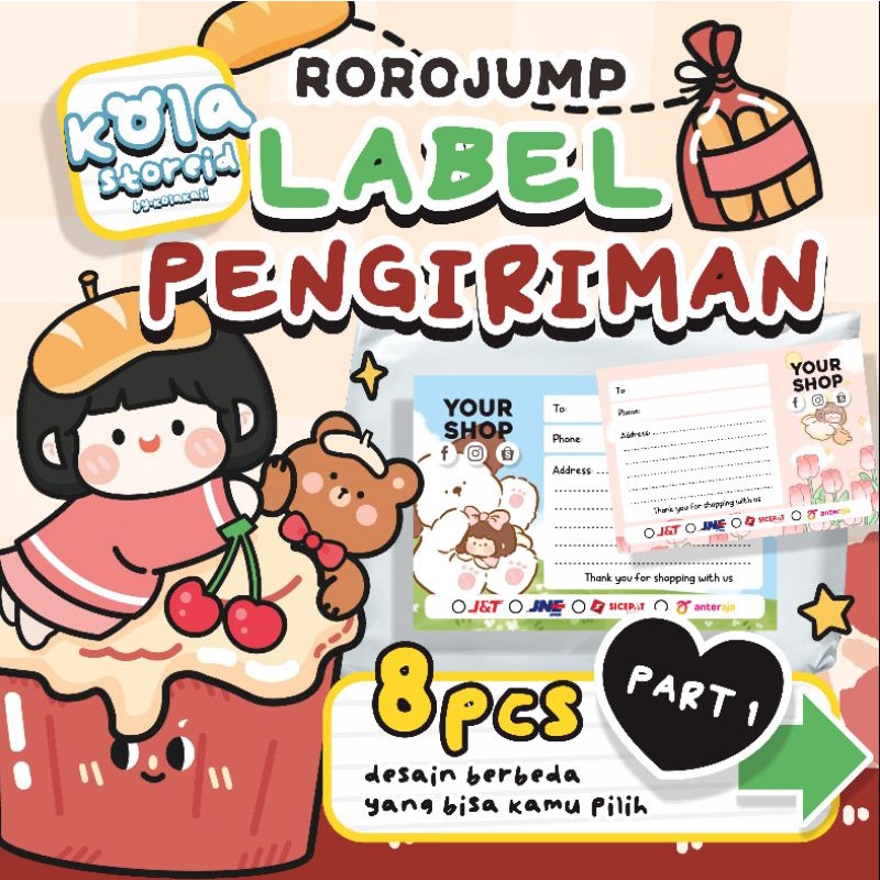 

ʕ·ᴥ·ʔ KOLAKALI • STIKER LABEL PENGIRIMAN ROROJUMP SERIES PART 1 • STIKER PENGIRIMAN • STIKER MURAH • LABEL PENGIRIMAN • ROROJUMP