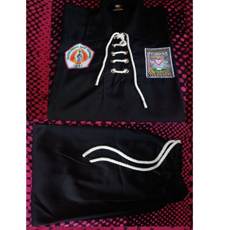 Ready LIZQA SERAGAM WARGA PSHT BLACK JET- SETELAN BAJU WARGA PSHT JET BLACK- SAKRAL BLACK JET 36 Lar