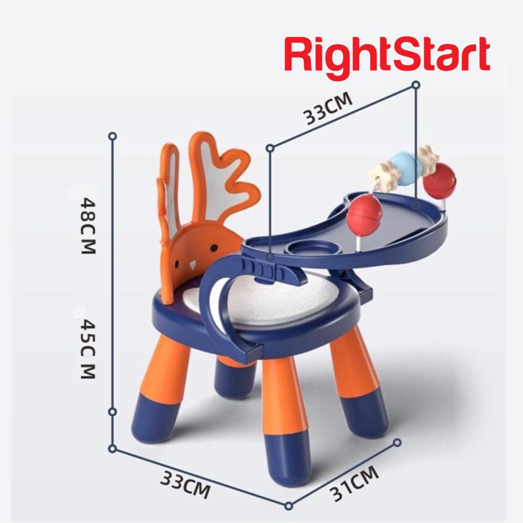 Right Start High Chair 2381 3 In 1 Deer Chair With Toys Kursi Makan Bayi