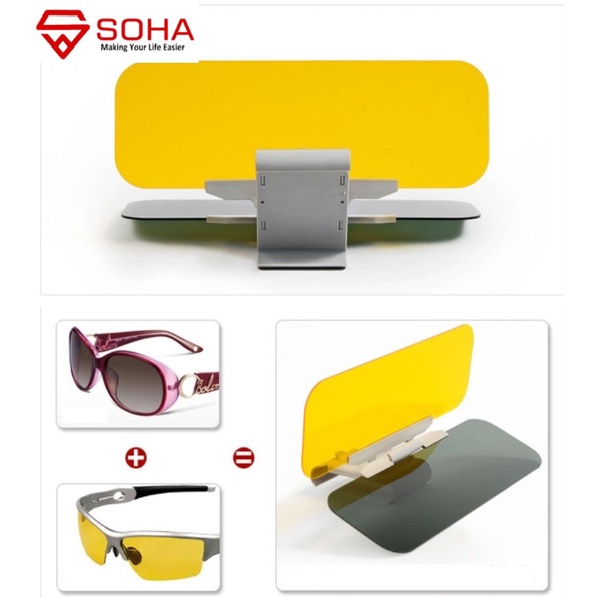 Pelindung Mata Dari Silau Sinar Lampu / Anti silau Matahari siang dan malam hari / HD Vision Visor Car Sun Glasses AM-23 AM-11