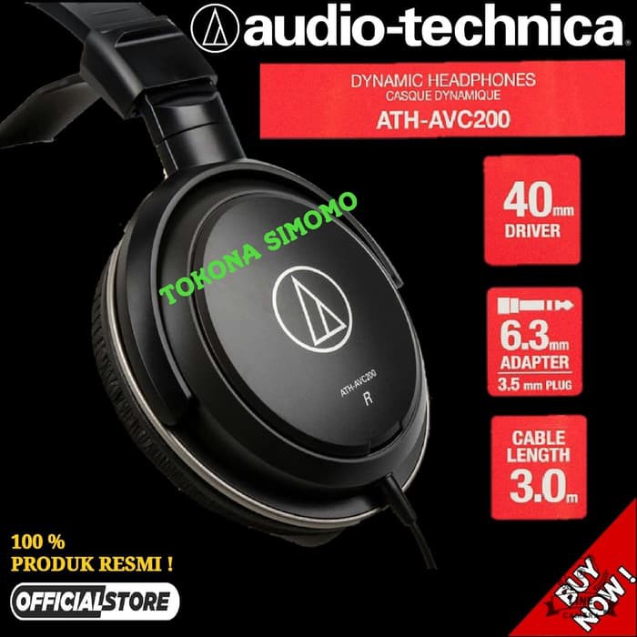 PROMO Audio Technica ATH AVC200 / AVC 200 SonicPro Over-Ear Headphones MURAH