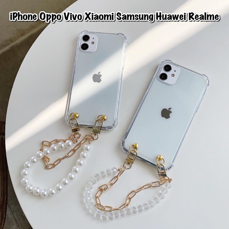 Pearl Chain Case Vol 2 ALL PHONE TYPES realme c20 c21 c25 vivo x60 x50 y51 oppo a54 a74 reno 5 4 5f