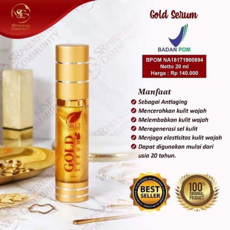 serum gold anti aging/mencerahkan/mengencangkan kulit