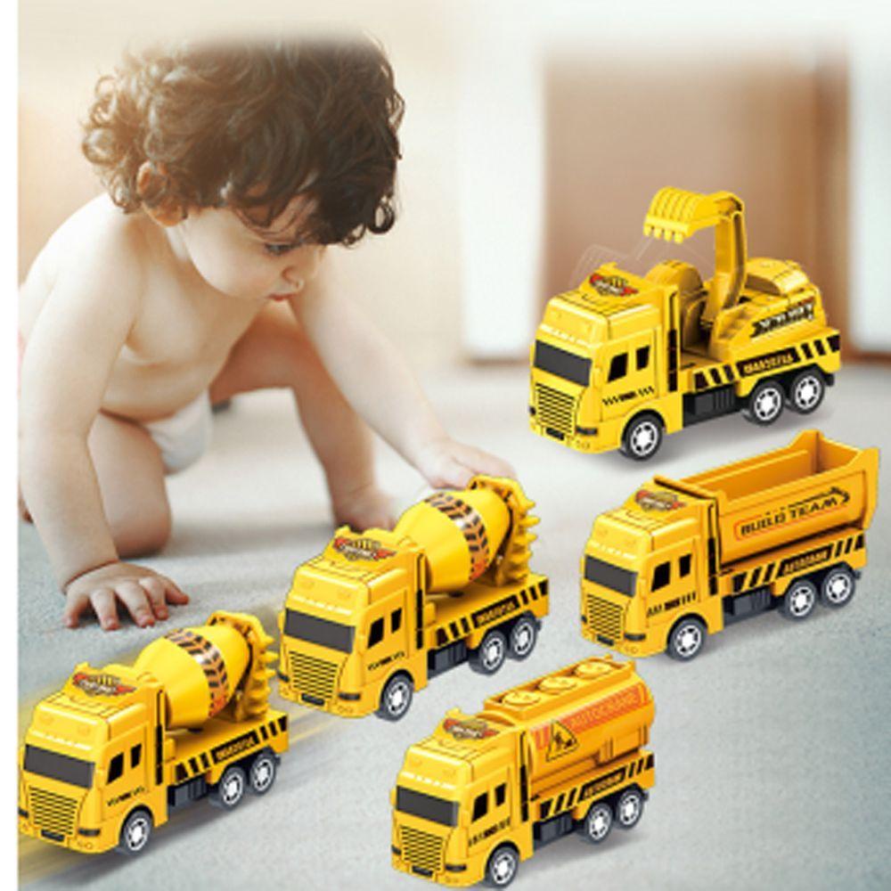 Mxbeauty Friction Powered Car Toys Puzzle Kreatif Bayi Tarik Kendaraan Model Teknik Konstruksi Excavator Anak Laki-Laki Kendaraan Carrier Mainan Teknik Mainan Kendaraan Teknik