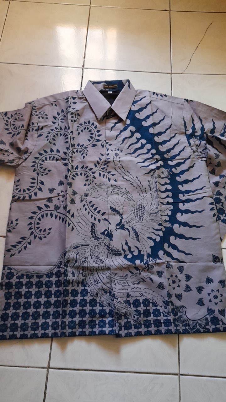 Dewandaru Kemeja Batik Pria Lengan Panjang Reguler Katun Furing Hem Baju Seragam Kerja Kantor Modern