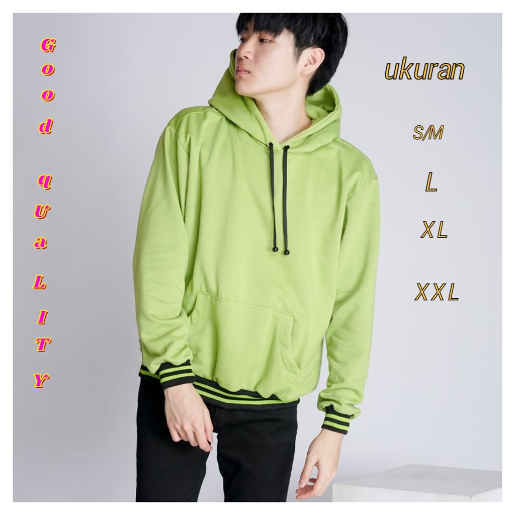 MUKZHOP - Sweater Hoodie BASIC HIJAU MELON