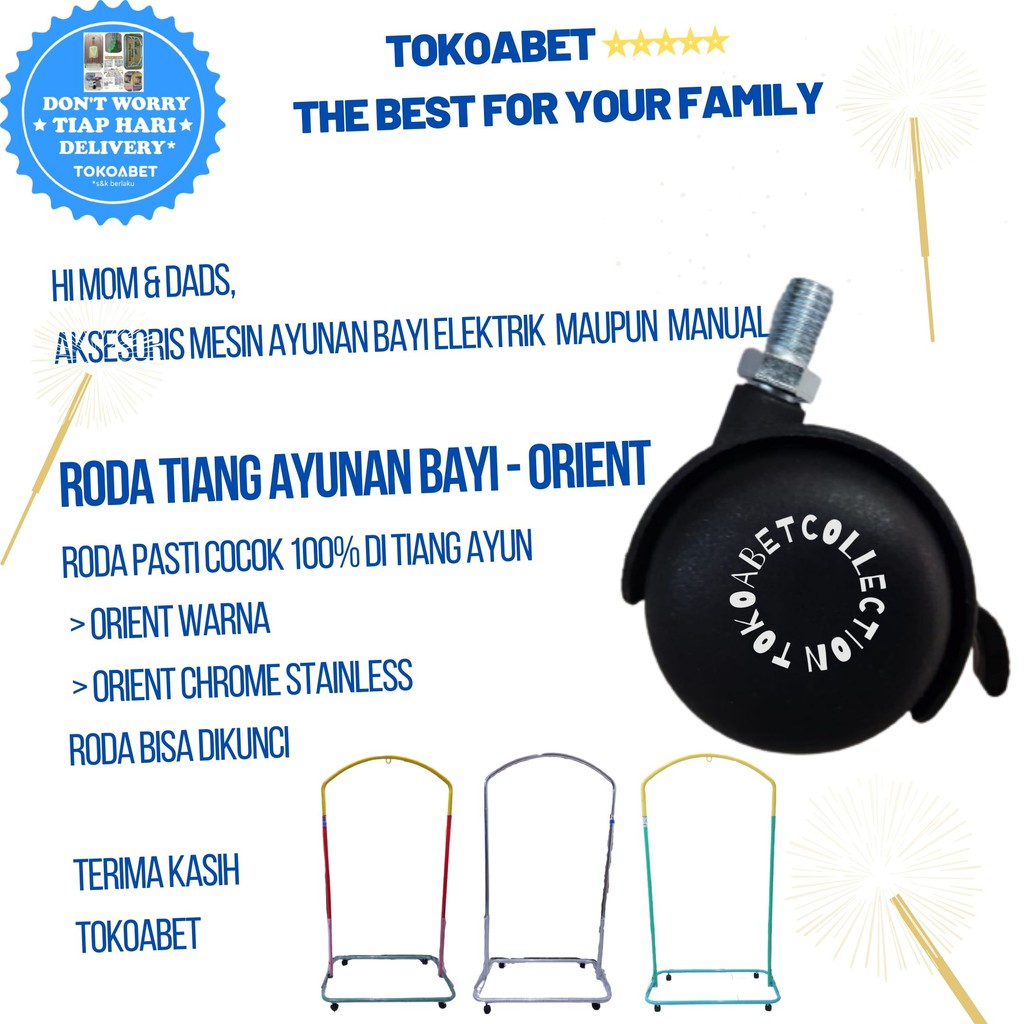 RODA Tiang ayunan bayi ORIENT Warna maupun Chrome Stainless #TOKOABET