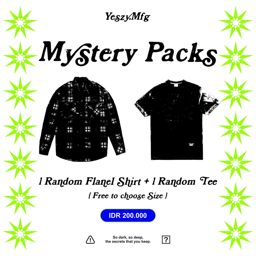 MYSTERY PACKS - 1 Random YESZY.MFG Flanel Shirt + 1 Random YESZY.MFG Tee