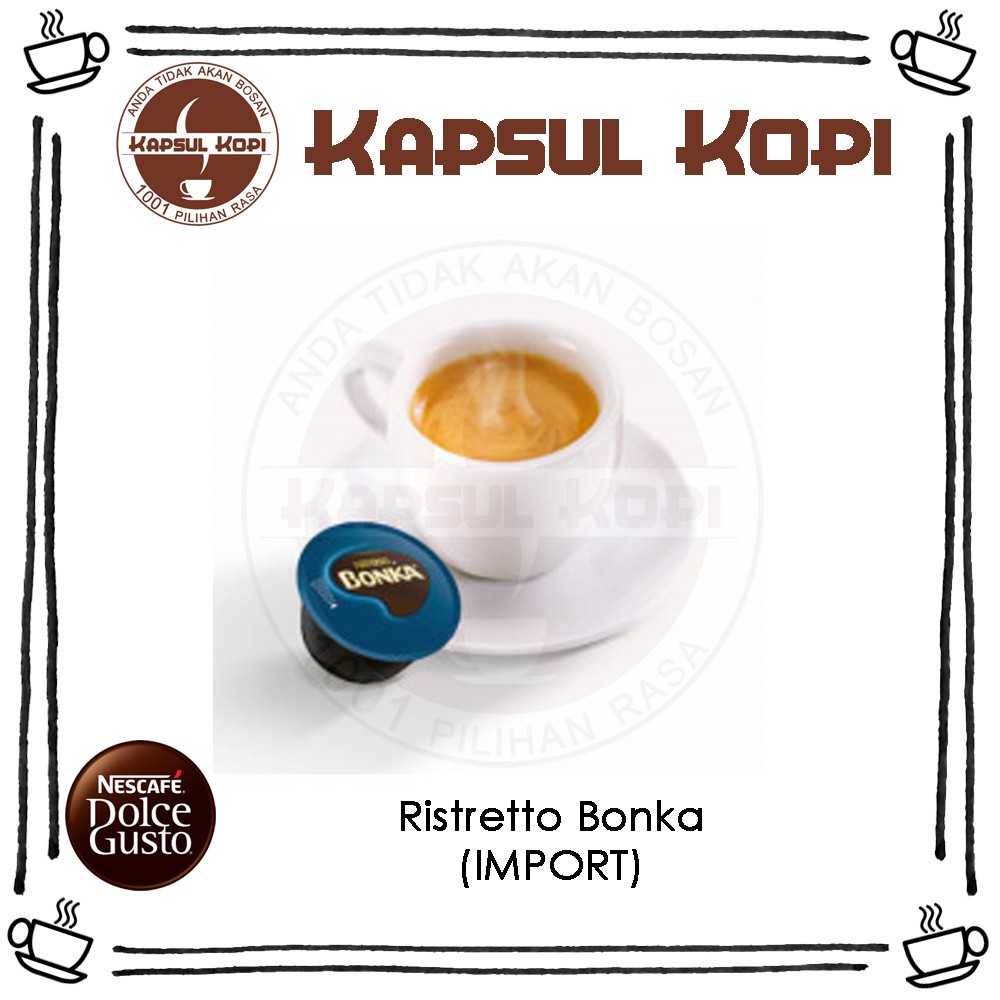 

Ecer Ristretto Bonka Kapsul Kopi Nescafe Dolce Gusto Impor Coffee Capsule Import