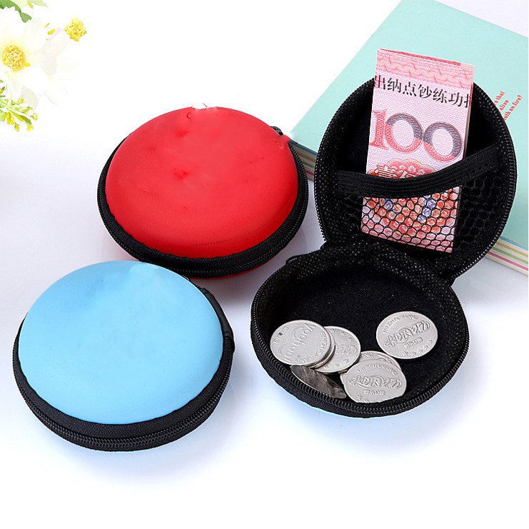 Tempat Earphone Headset Lucu Organizer Dompet Koin Charger Case Box Kotak Dan Bulat Mudah Dibawa