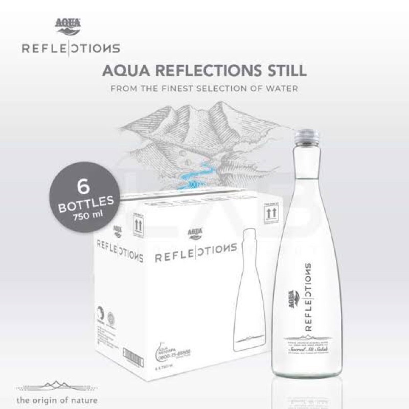 

AQUA REFLECTION STILL (NATURAL) MINERAL WATER 750ml x 6 Botol (karton)