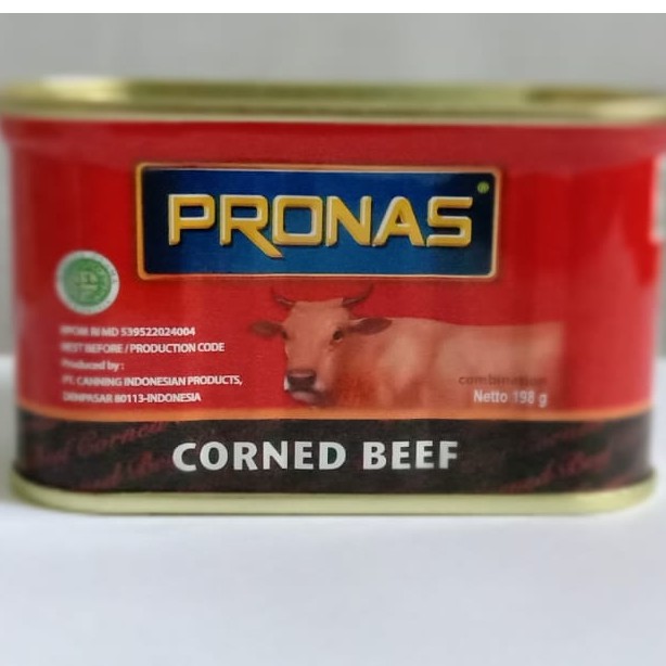 Kornet Pronas Sapi 198 Gram / Pronas Corned Beef Kornet Daging Sapi 198gr