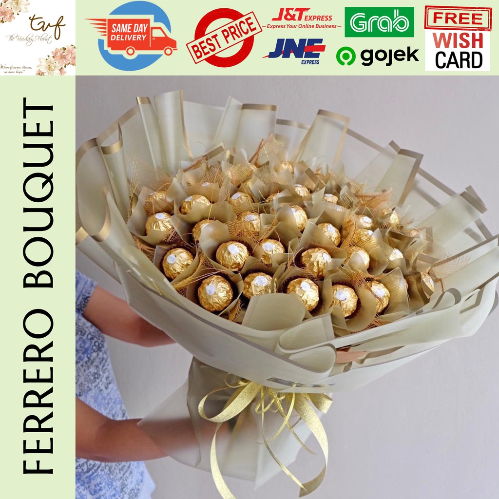 Buket Coklat Ferrero Rocher Bouquet Hadiah Anniversary | Shopee Indonesia
