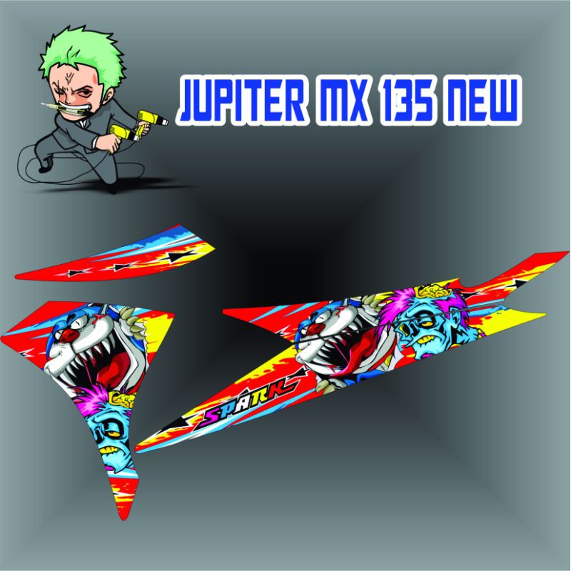 striping variasi jupiter mx new 135 doraemon zombie
