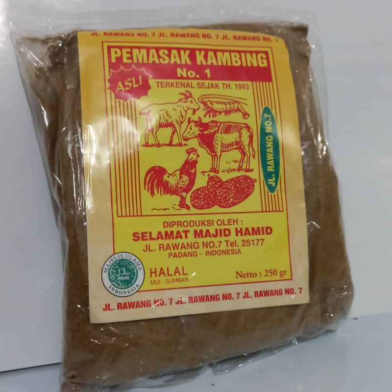 

Bumbu Pemasak Kambing No.1 SELAMAT MAJID HAMID 250 Gram