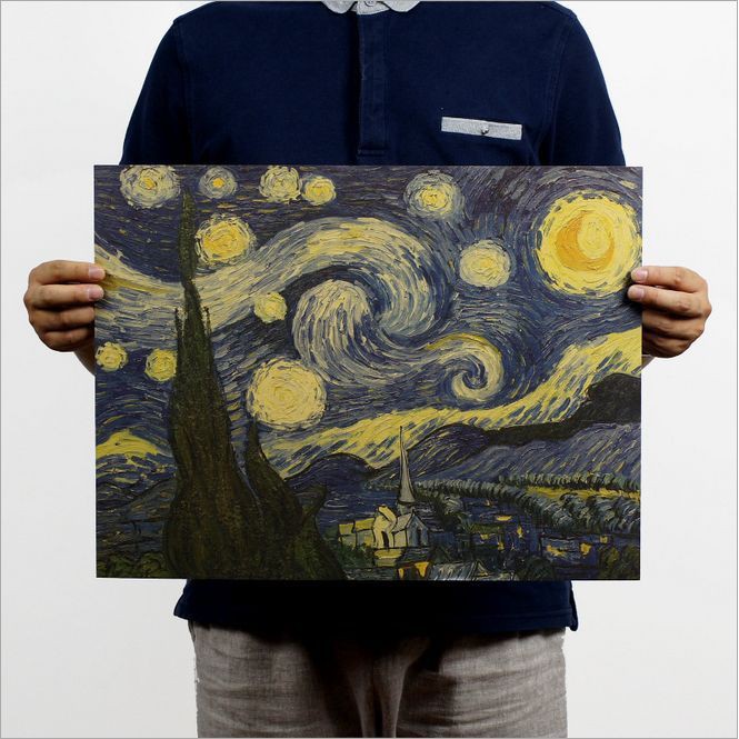  Van  gogh  star Lukisan Cat  Minyak  dengan Gambar Bintang 