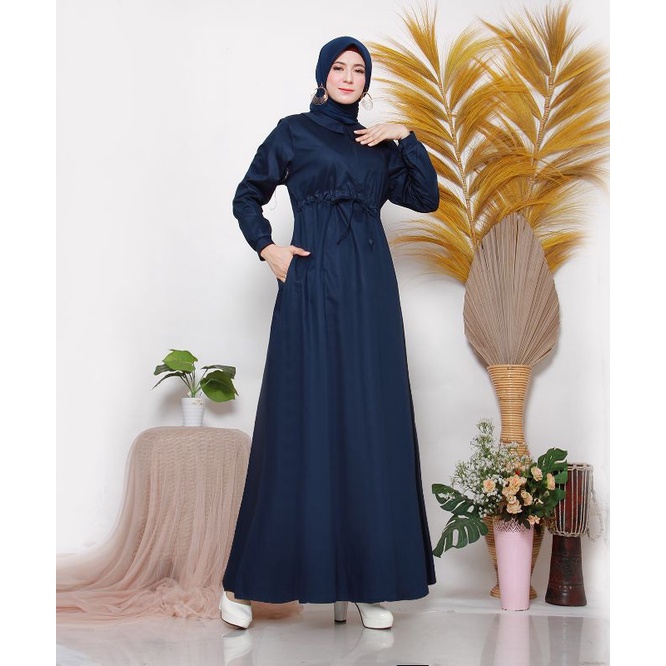 Gamis Katun Jepang Premium Ori Cantik Murah Model Kerah Polos M L XL