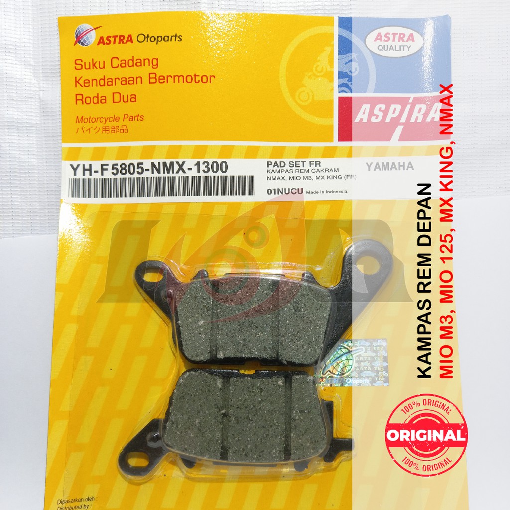 Aspira Kampas Rem Cakram Depan M3 Mio 125 MX King Nmax Disc Pad Brake