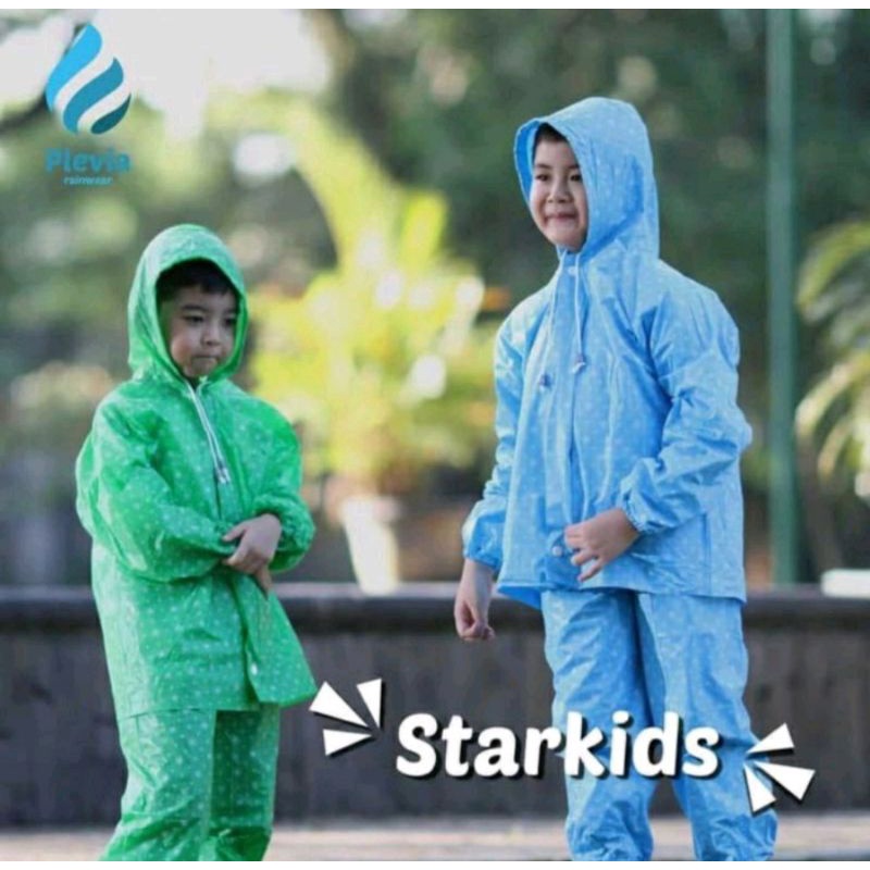 Jas hujan anak baju celana plevia star kid 110