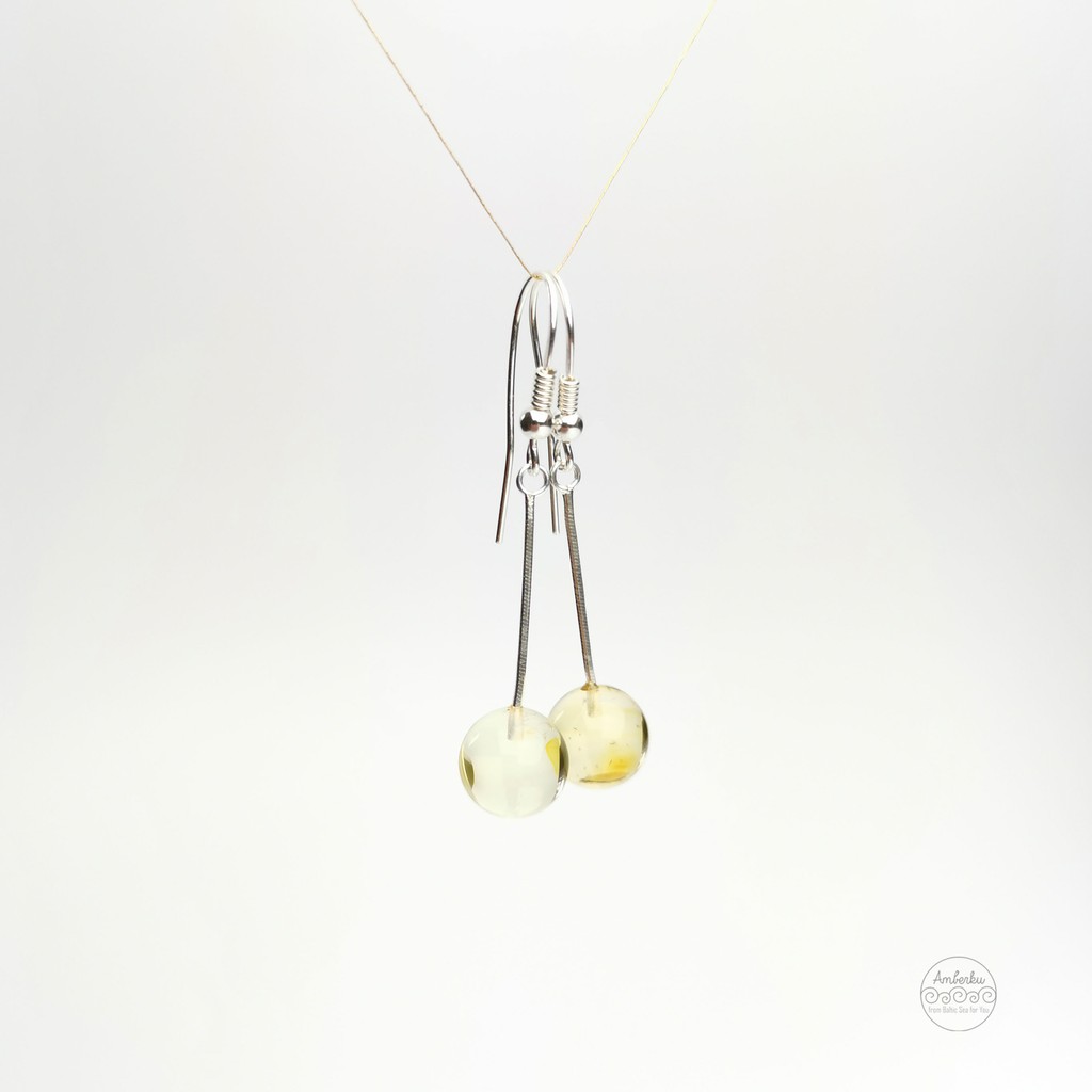 ES2 Anting Silver dengan Amber Baltic
