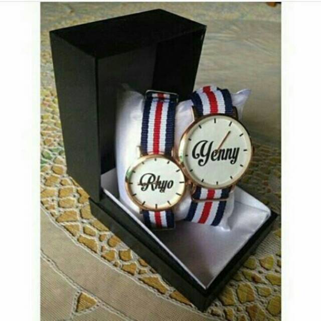 Jam tangan dw custom-Jam rubber jam rantai jam nama jam tangan couple jam tangan nama