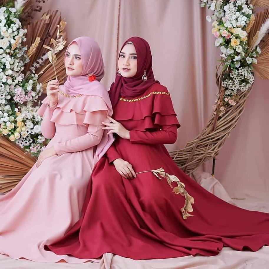 ✸ Zakira Dress Muslim Syari Gamis Wanita Muslim Terbaru Baju Gamis Dewasa Remaja Kekinian ➧