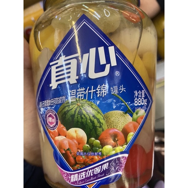 

Buah buahan jar shui guo zhen xin guan tou 水果真心罐头