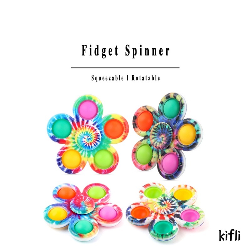 Warna-warni,Fidget Spinner,Dorong Pop Ini Gelisah Berputar Jari Stres Relief Mainan Anak-anak Dewasa