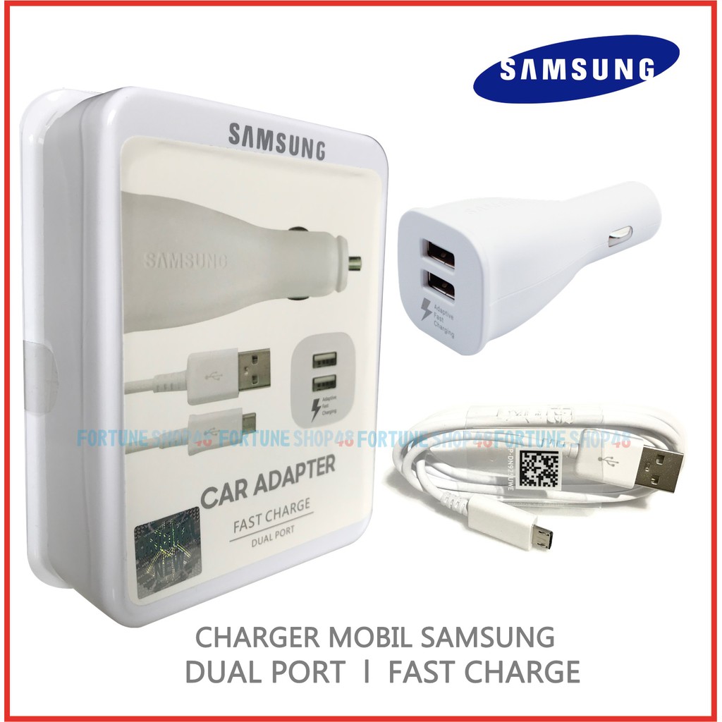 Charger Mobil Samsung Original Dual Port Fast Charger