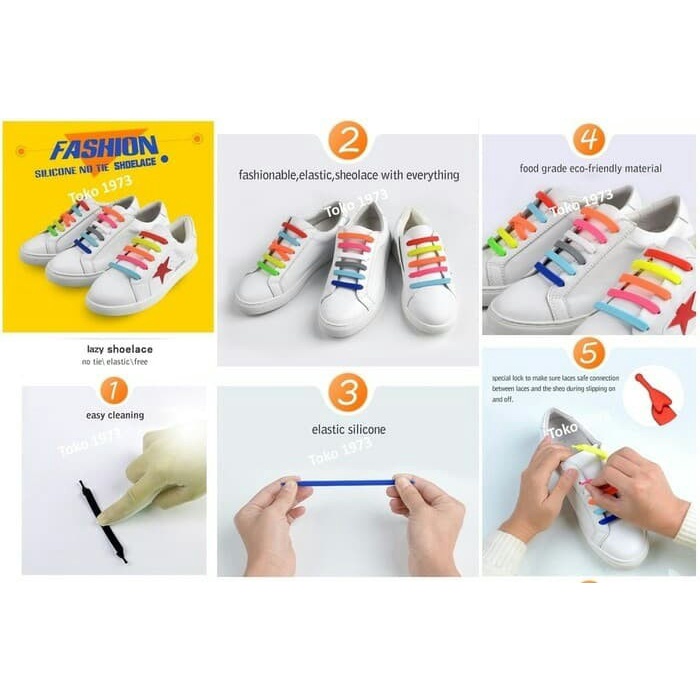 Tali sepatu Karet Silikon Premium Shoelace Silicone (20pcs/pack)