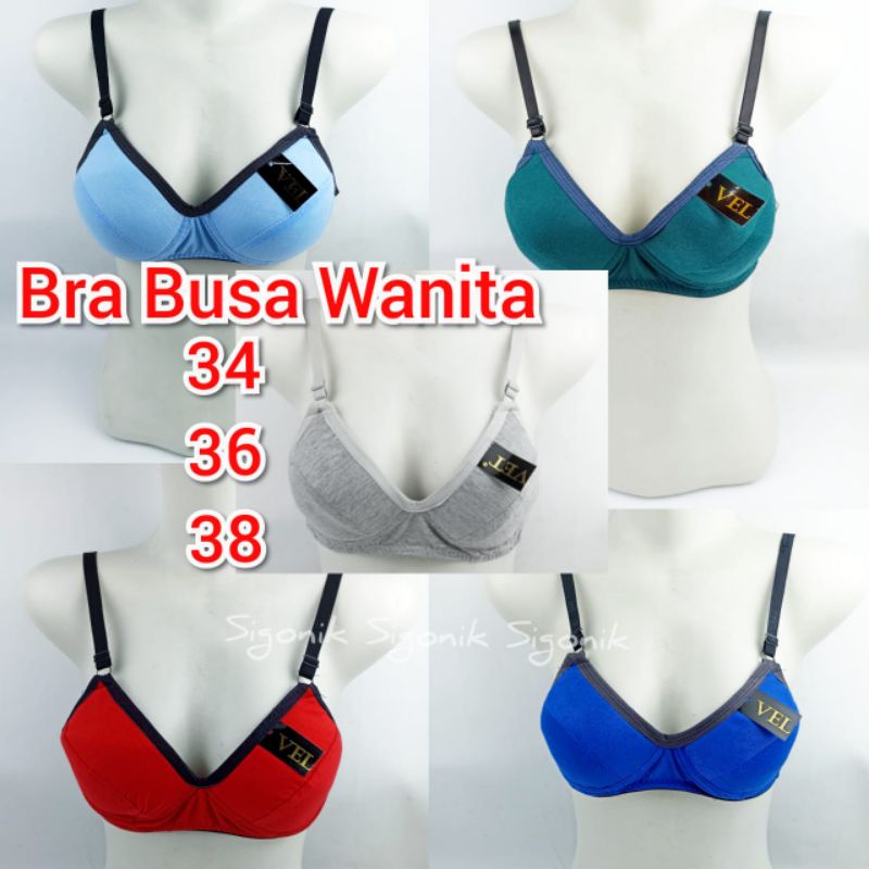 Bra BH Cup Busa Wanita Dewasa 34 36 38 BATOK Besar Tanpa Kawat Cewek Remaja Perempuan Big Size Jumbo Sigonik