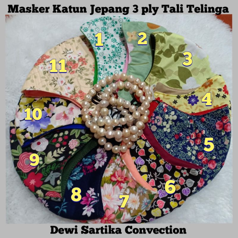 Ready masker katun jepang tali telinga