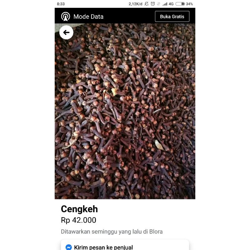 cengkeh kering cengkeh 100gram
