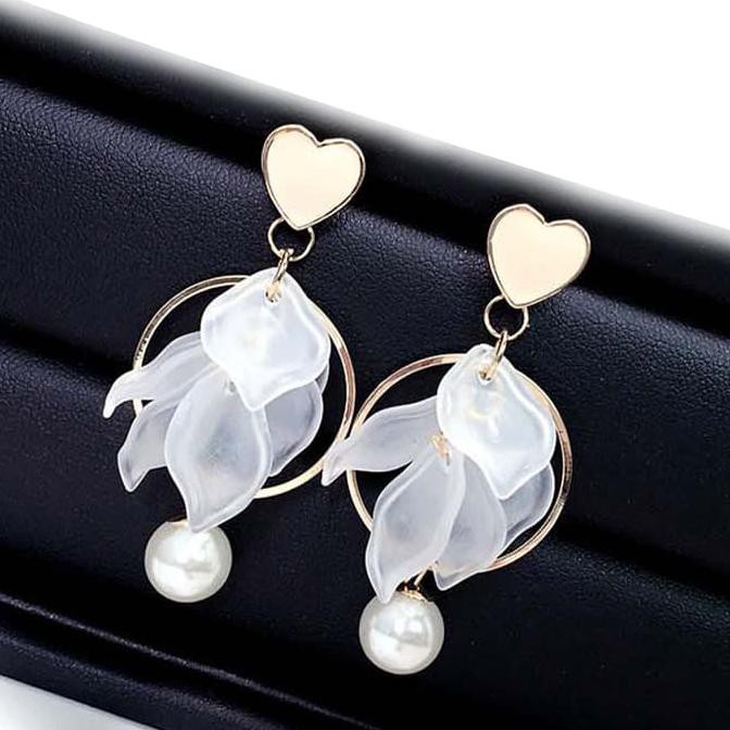 Anting Korea Love Flower Earrings Jul384 V28 Cuci Gudang
