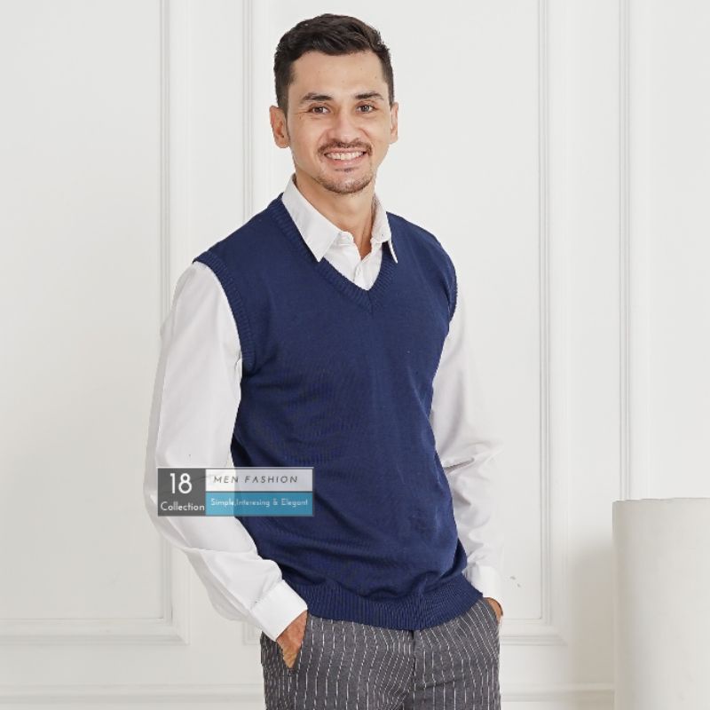 [Best Seller] Sweater Vest Rajut Rompi Korea Pria Wanita Bisa Pakai