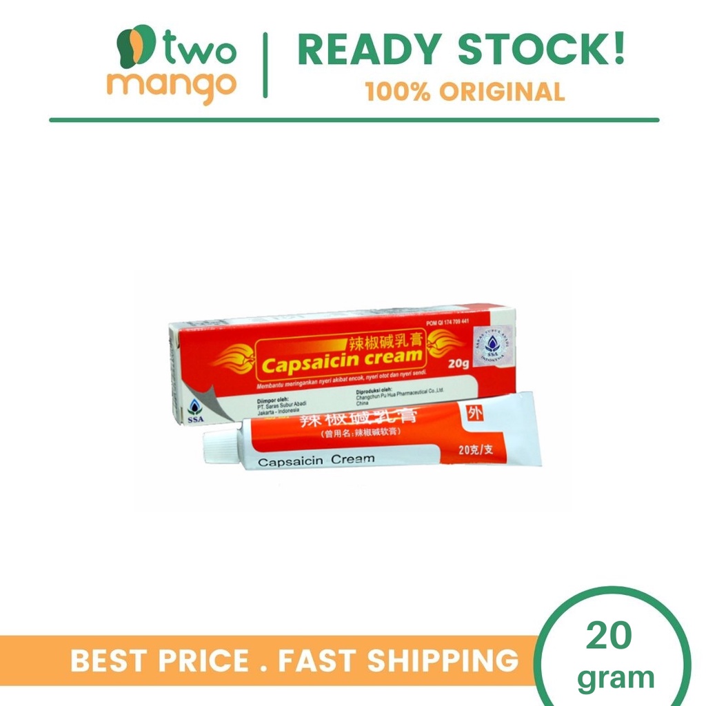 CAPSAICIN CREAM 20GR CREAM NYERI OTOT,PEGAL,DAN NYERI SENDI SSA