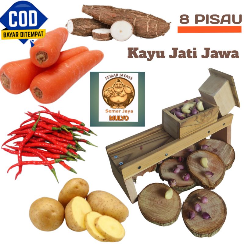 KAYU JATI PENGIRIS / PERAJANG / PEMOTONG / SERUTAN SERBAGUNA UNTUK BAWANG KERIPIK KENTANG  WORTEL SINGKONG