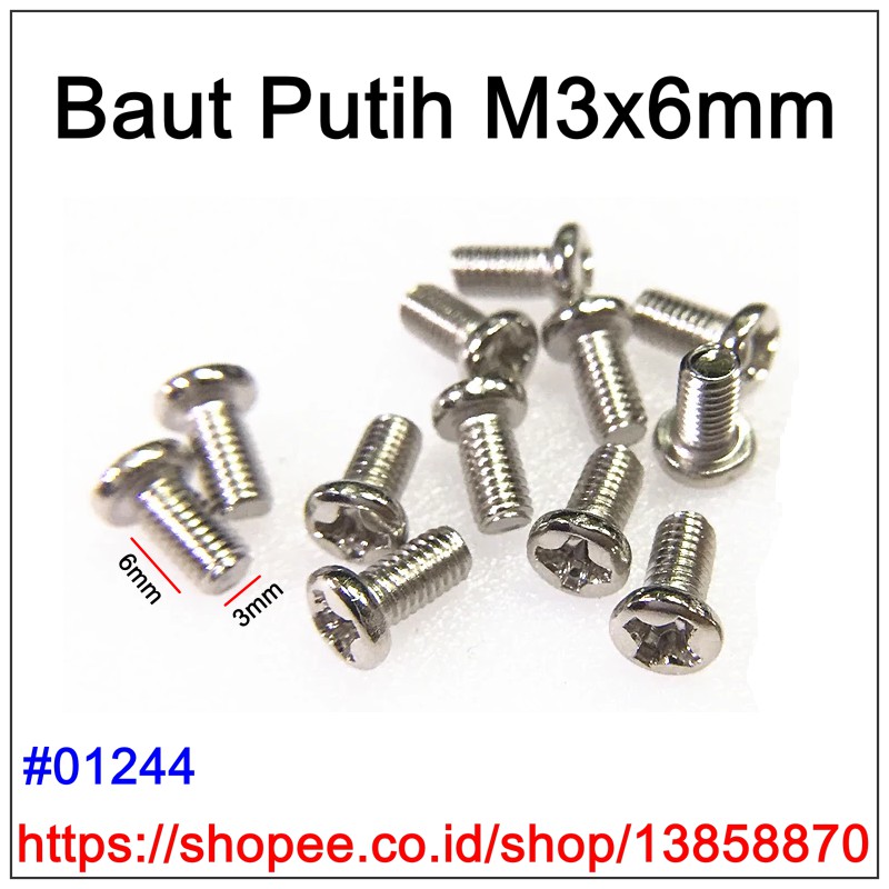 10Pcs Baut M3x6mm Sekrup Baut Spacer PCB 3 x 6mm Screw