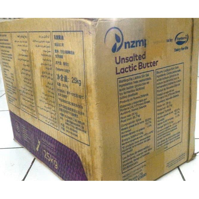 

Unsalted Lactic Butter / Unsalted Butter Merek Nzmp (Repack 1Kg)