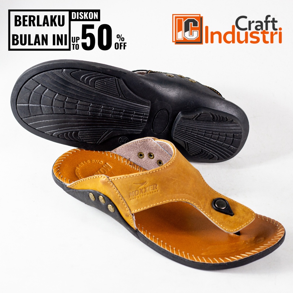 SANDAL KULIT ASLI JAPIT MOXXXER PRIA , SENDAL JEPIT KULIT FULL UP TERBARU