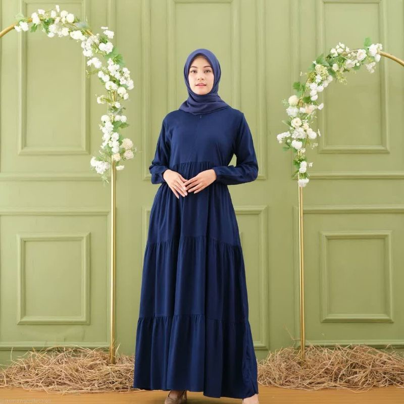 Gamis wanita dress polos susun gamis busui dress terbaru