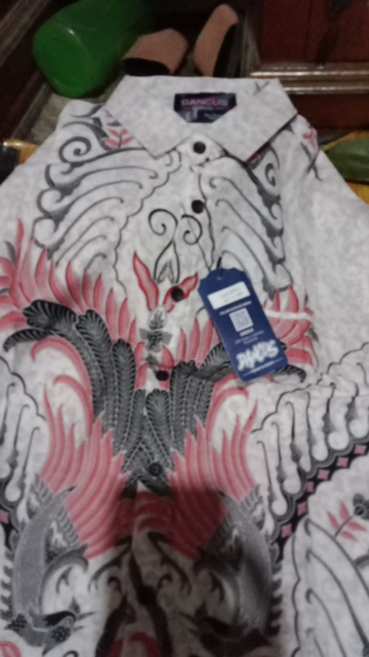 Kemeja Batik Pria Atasan Batik Modern Lengan Panjang Merah 2102.874.1