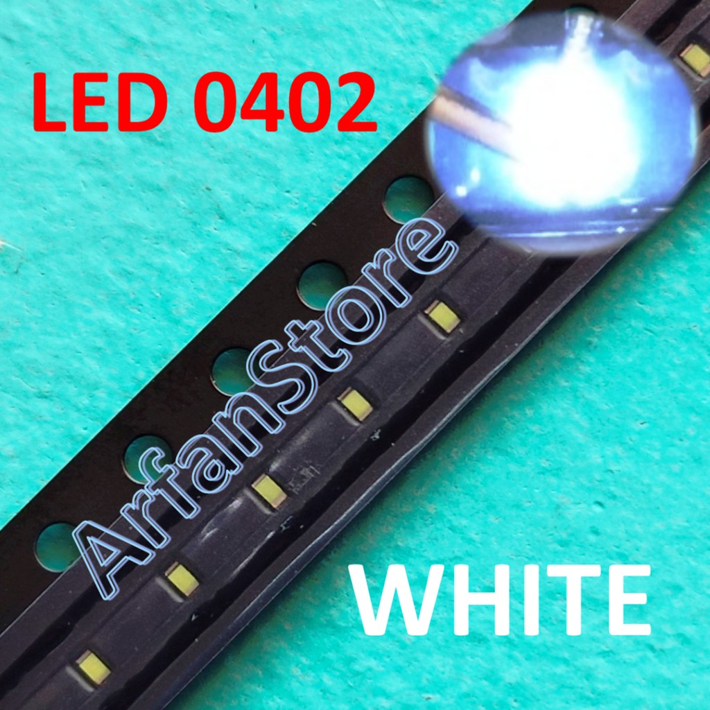 SMD LED 0402 White SMT Chip Super Bright Putih PER 25PCS